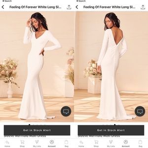 Lulus Feeling Of Forever White Long Sleeve Mermaid Maxi Dress